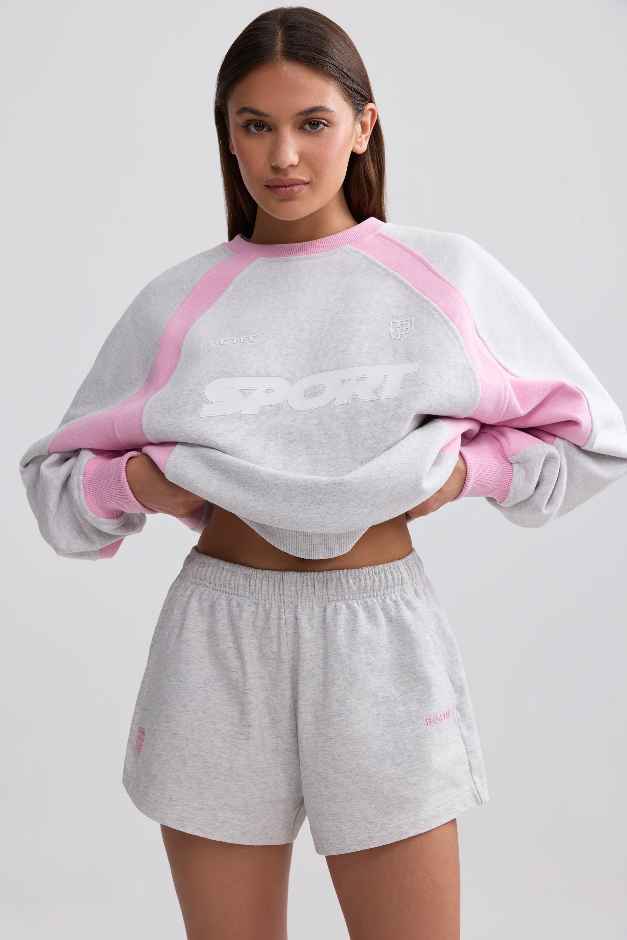 Elasticated Mini Shorts in Grey Marl、mySite、solidvoid