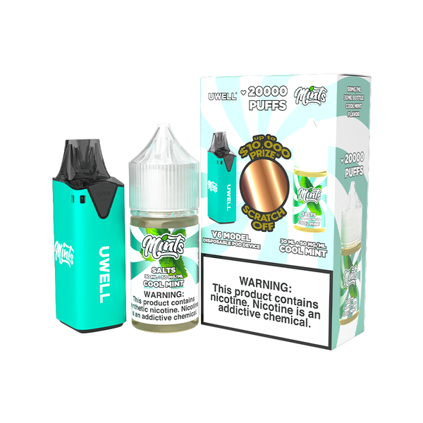 Uwell V6 Pod Kit + Mints Salt 30mL Bundle、mySite、zt4zffjzw