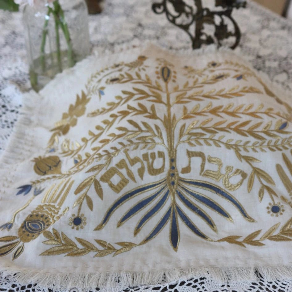 Handmade Linen Tree Challah Cover - Gold、mySite、topwebapps