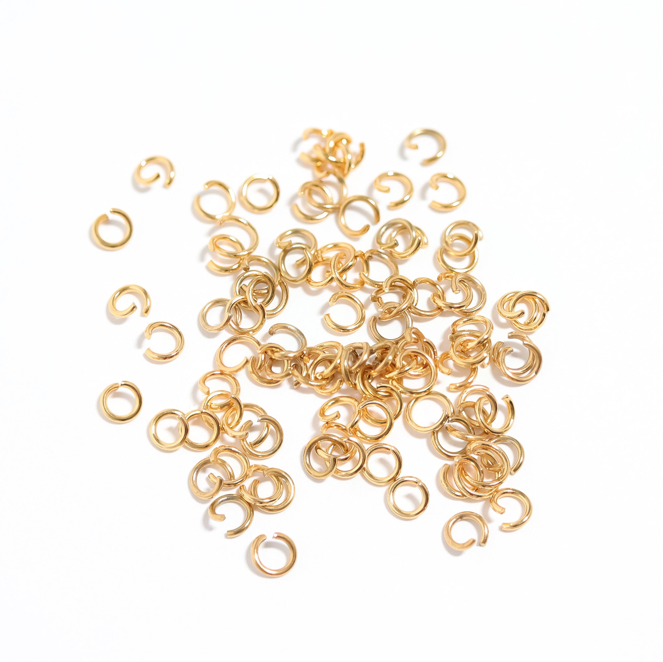 100 Pack 18K Gold PVD Stainless Steel Saw Cut Jump Rings / ENC0002、mySite、dreamappss
