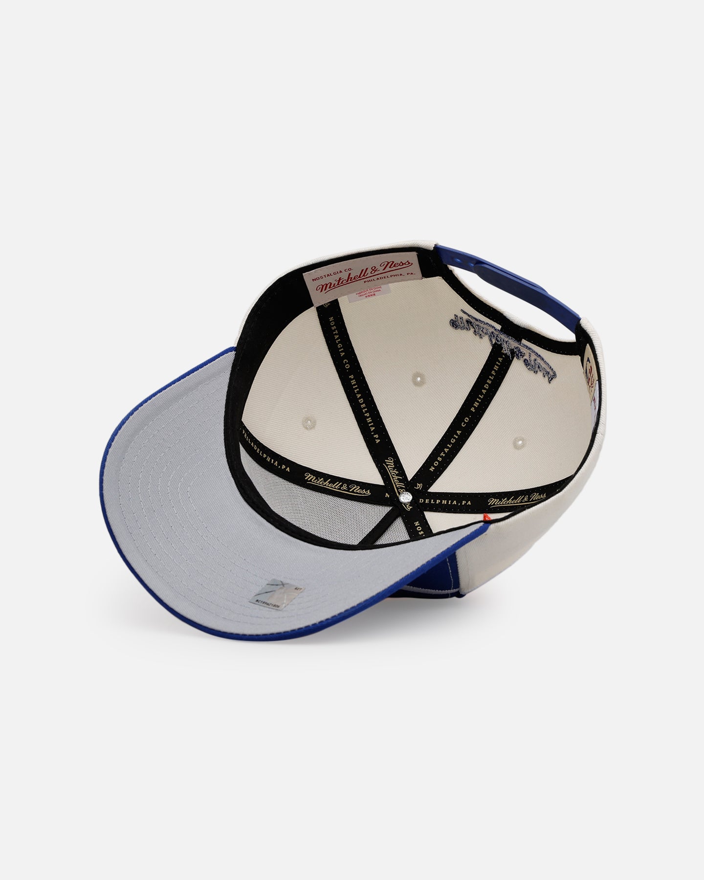 Mitchell & Ness New York Knicks 'Shark Tooth' Pro Pinch Snapback Cream/Blue、mySite、zt4zffjzw