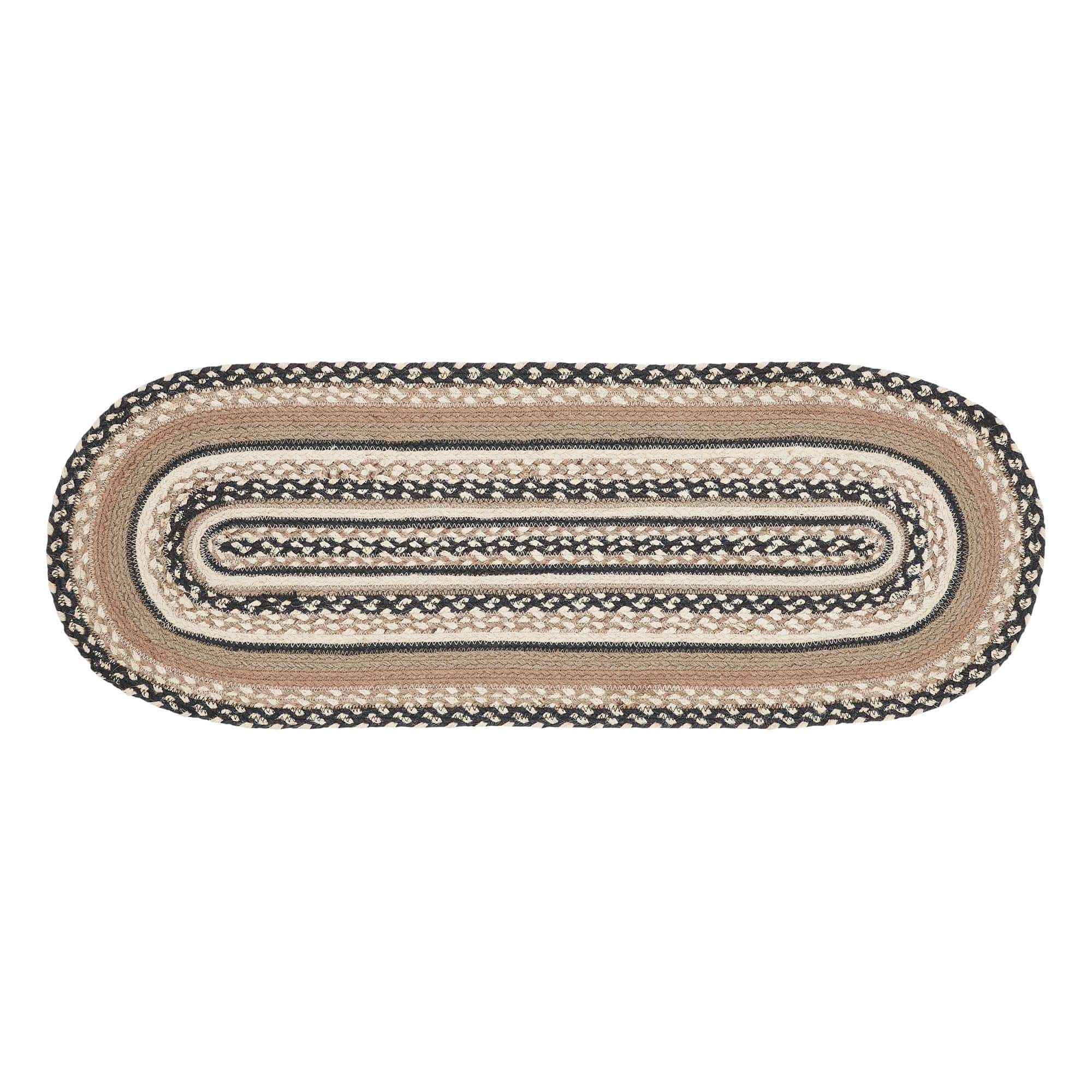 VHC Brands - Sawyer Mill Charcoal Creme Jute Oval Runner 13x36、mySite、g9winljtr