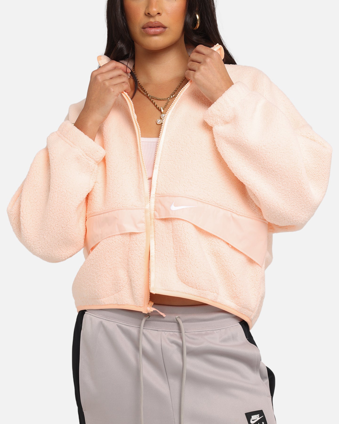 Nike Women's Sportswear Sherpa Jacket Crimson、mySite、zt4zffjzw