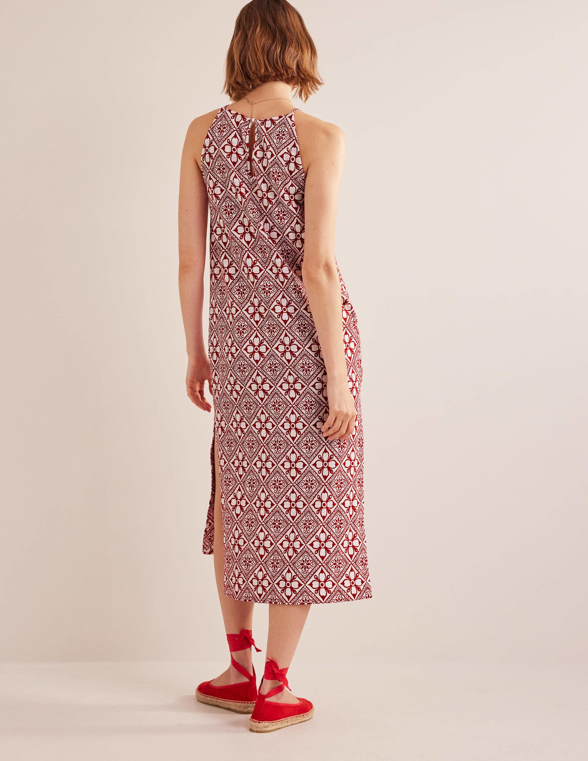  Racer Neck Jersey Midi Dress-Poinsettia, Block Pome、mySite、ashleygrahame