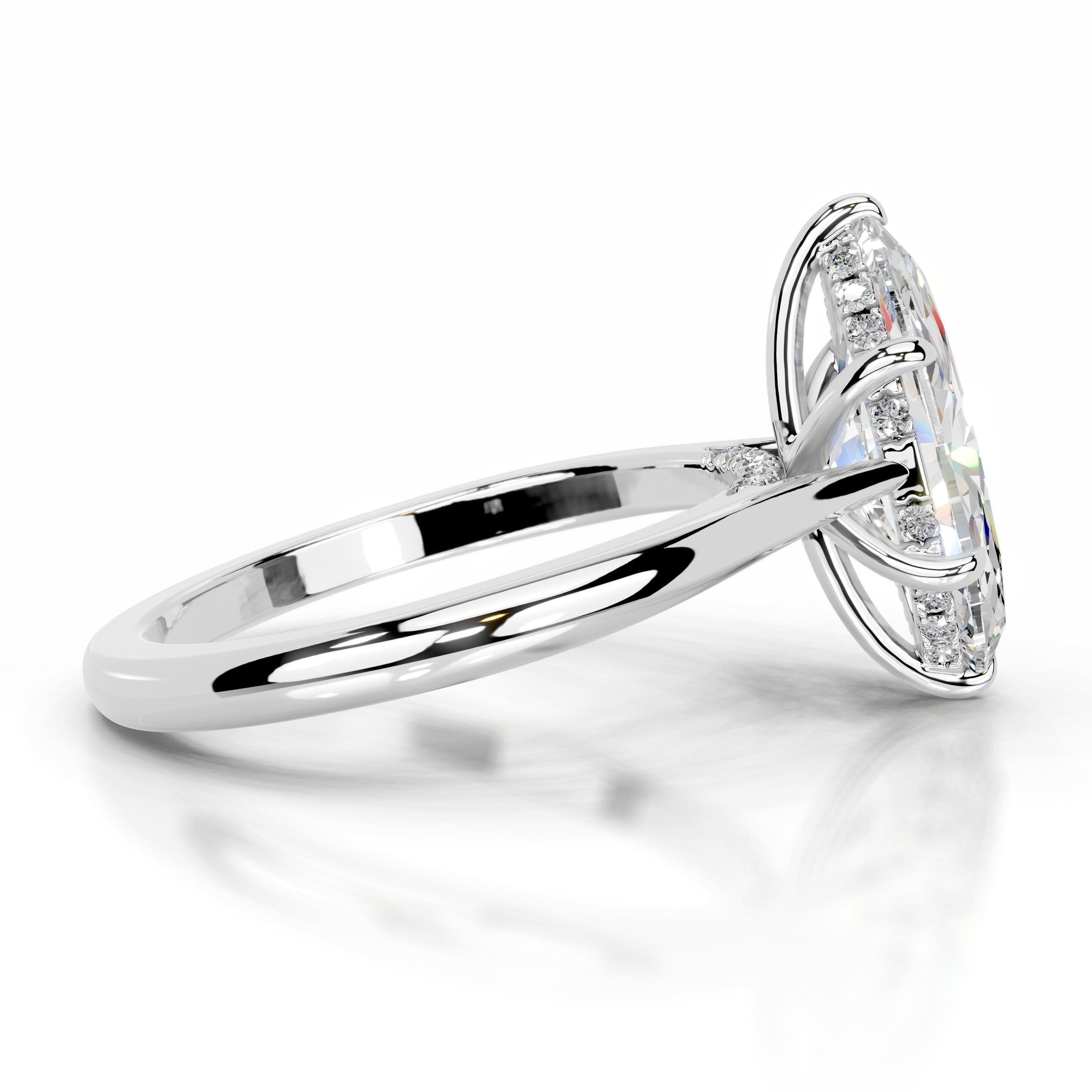 Araluen Moissanite & Diamond Ring - 18K White Gold、mySite、hinf8tx79