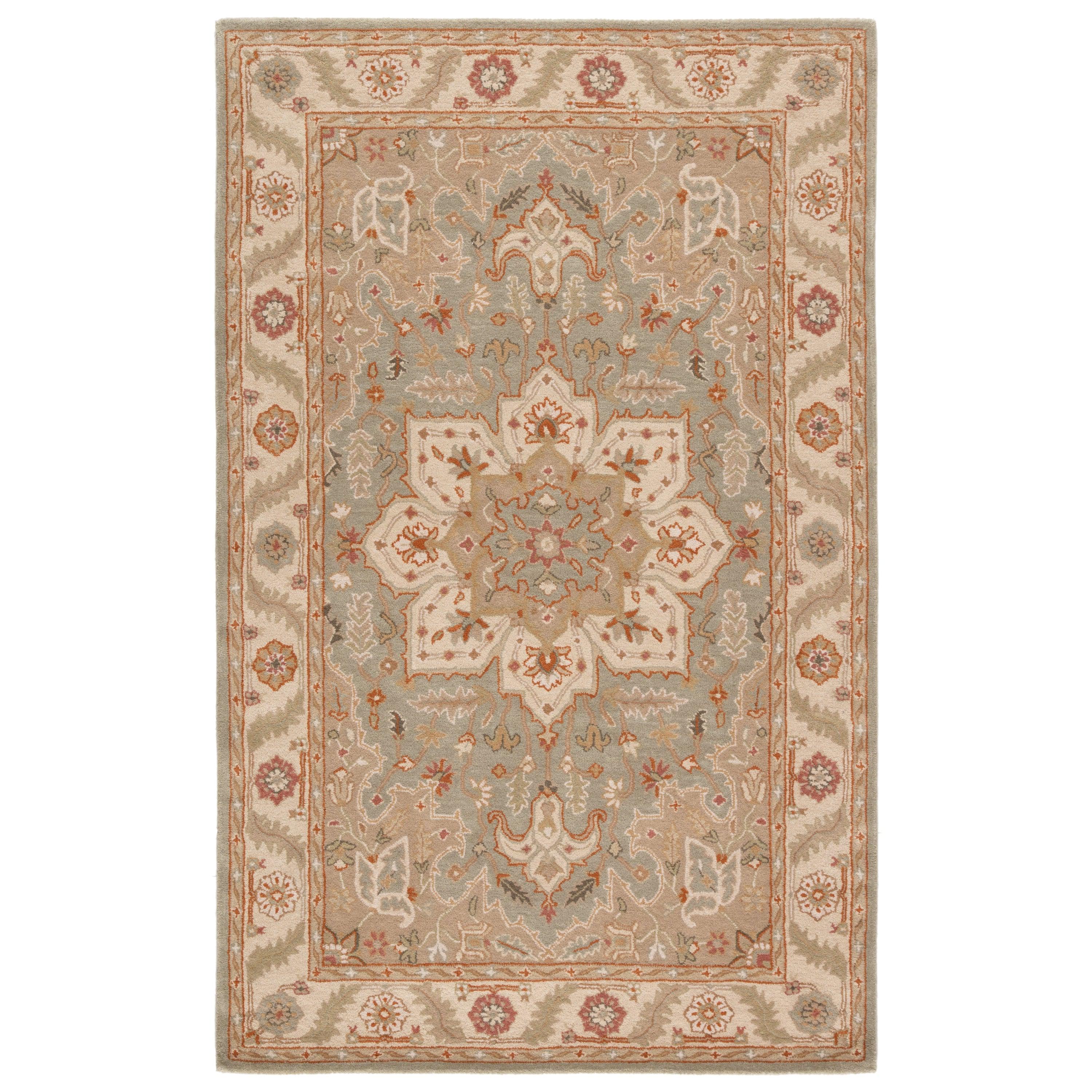 Orleans Handmade Medallion Beige Blue Area Rug、mySite、gigharbornorthrealestate