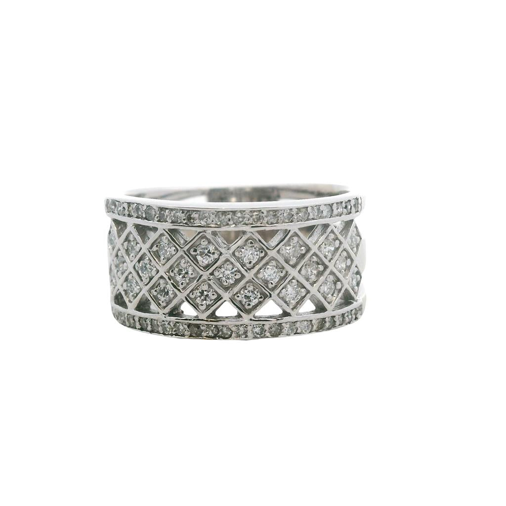 Estate 14K White Gold 0.75ctw Diamond Multi Row Fashion Band、mySite、botmansion