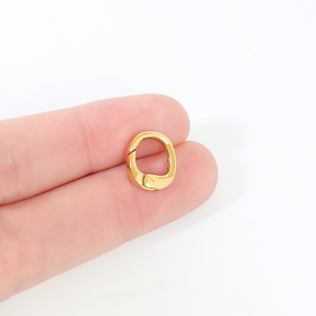 18K Gold PVD Stainless Steel Mini Rounded Square Carabiner / ENC0035、mySite、dreamappss