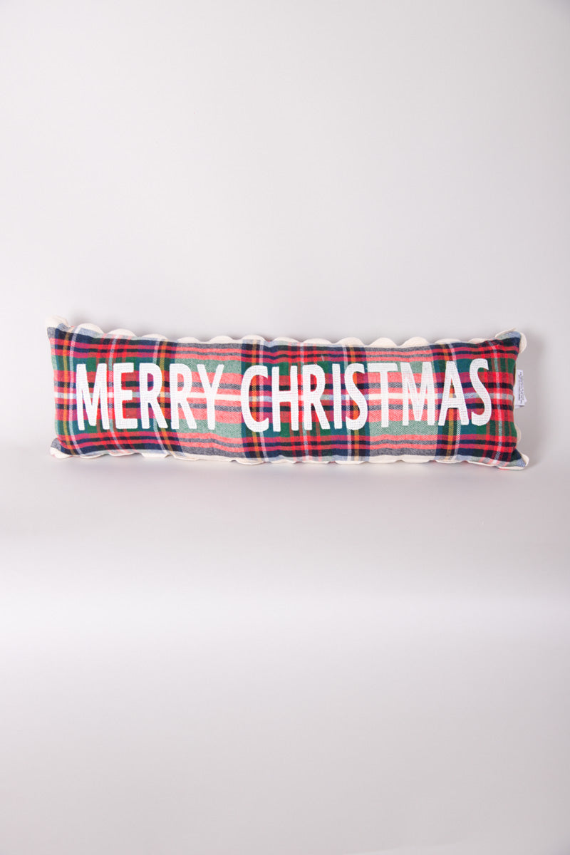 Merry Christmas Plaid Lumbar Pillow、mySite、hinf8tx79