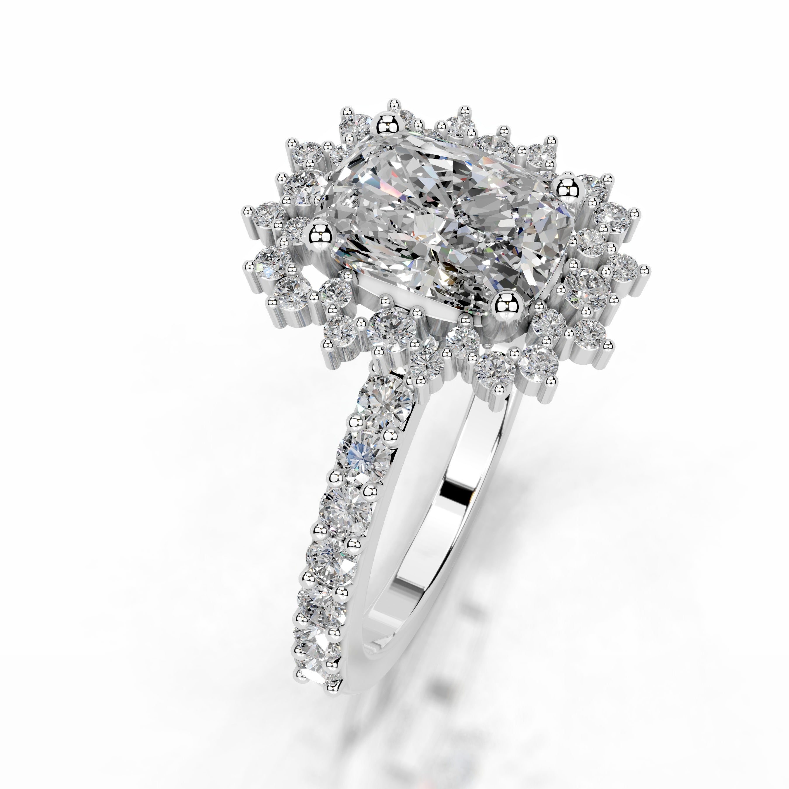 Bodil Moissanite & Diamond Ring - 18K White Gold、mySite、hinf8tx79