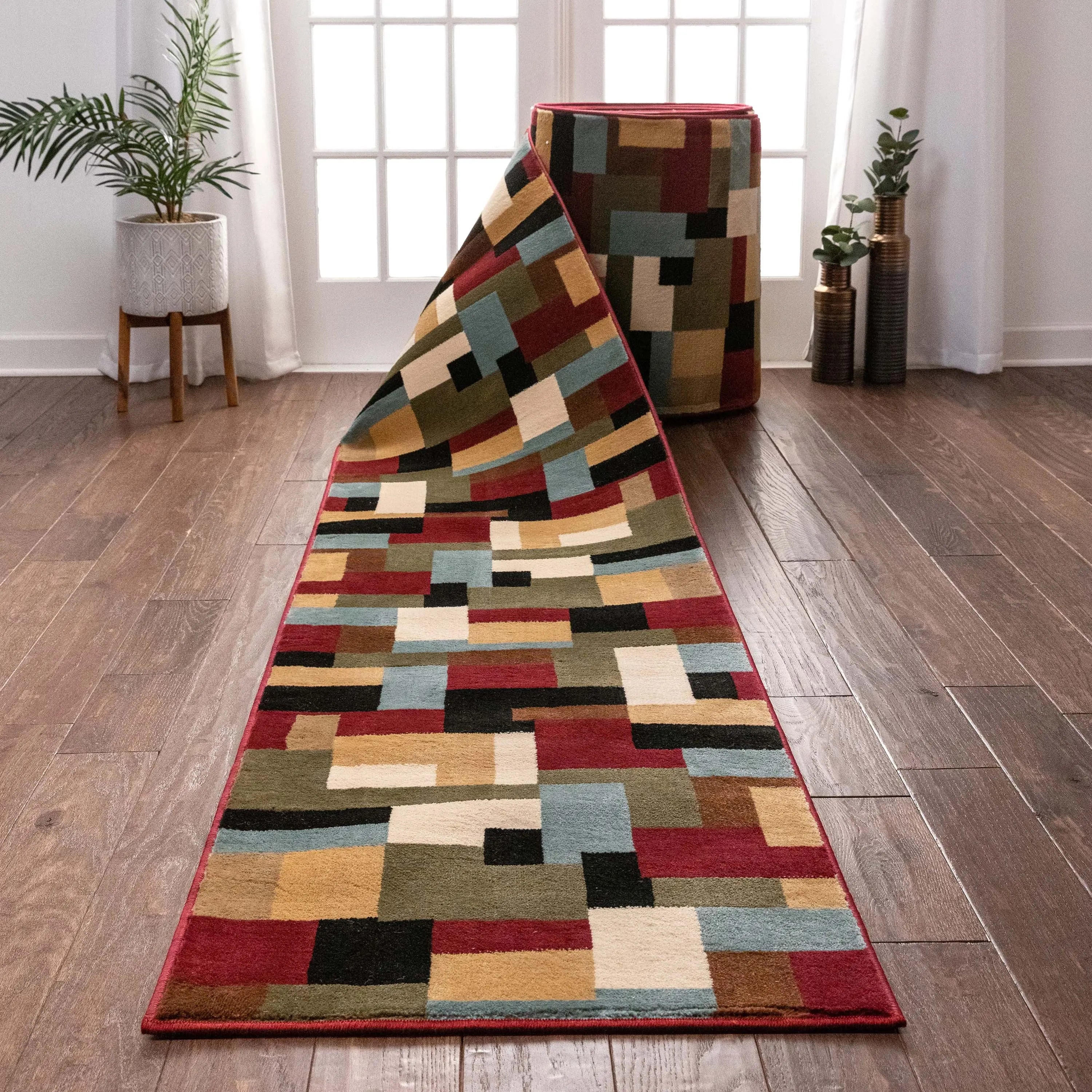 River Custom Size Runner Modern Red 27 Inch Wide x Choose Your Length Hallway Runner Rug、mySite、gigharbornorthrealestate