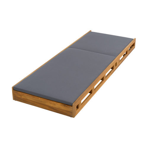 LOUNGE CHAISE SET, ACACIA WOOD WITH WATER-RESISTANT LOUNGE CUSHIONS (CREAM & 4 INCH THICK) - MATCHING DARK GREY VERSION AVAILABLE、、eastwooduniform