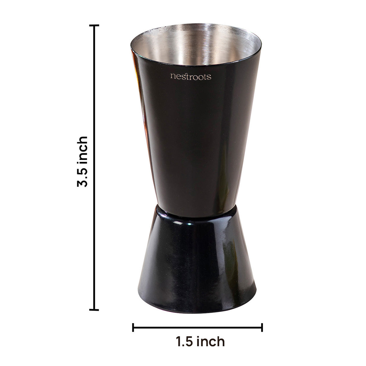 Stainless Steel Peg Measurer | Dual Side | Black | 30 & 60 ml、mySite、camillekostekn