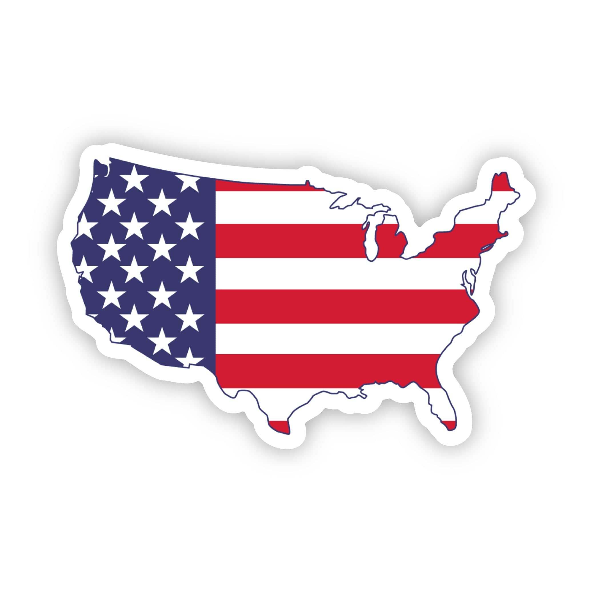  USA Map Sticker - American Flag、mySite、ghnorth