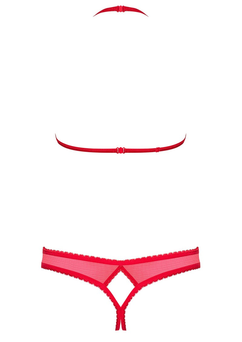 Obsessive 870 Spicy Cup-less Set | Open Crotch | Multi Stretch | Padded Bra | Lace、mySite、bottomscart