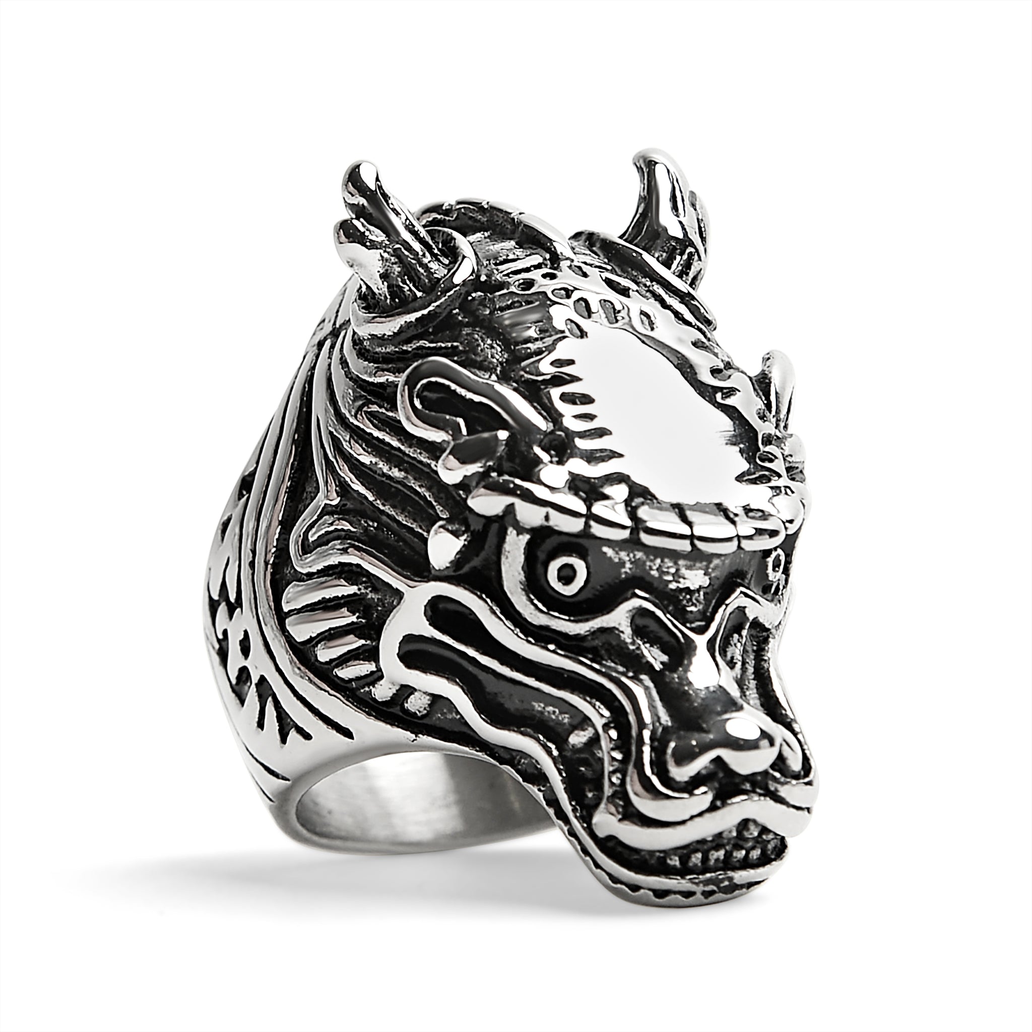 Stainless Steel Eastern Dragon Head Ring / SCR4032、mySite、dreamappss