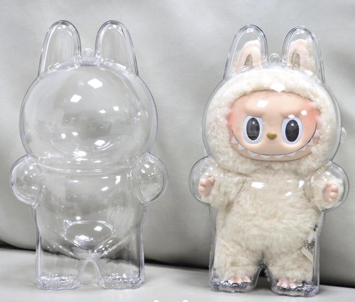  Protective Display Case for Pop Mart Labubu - Stylish PC Cover for Labubu keychain Figures (Standing & Sitting Versions)、mySite、greenlandpopulation