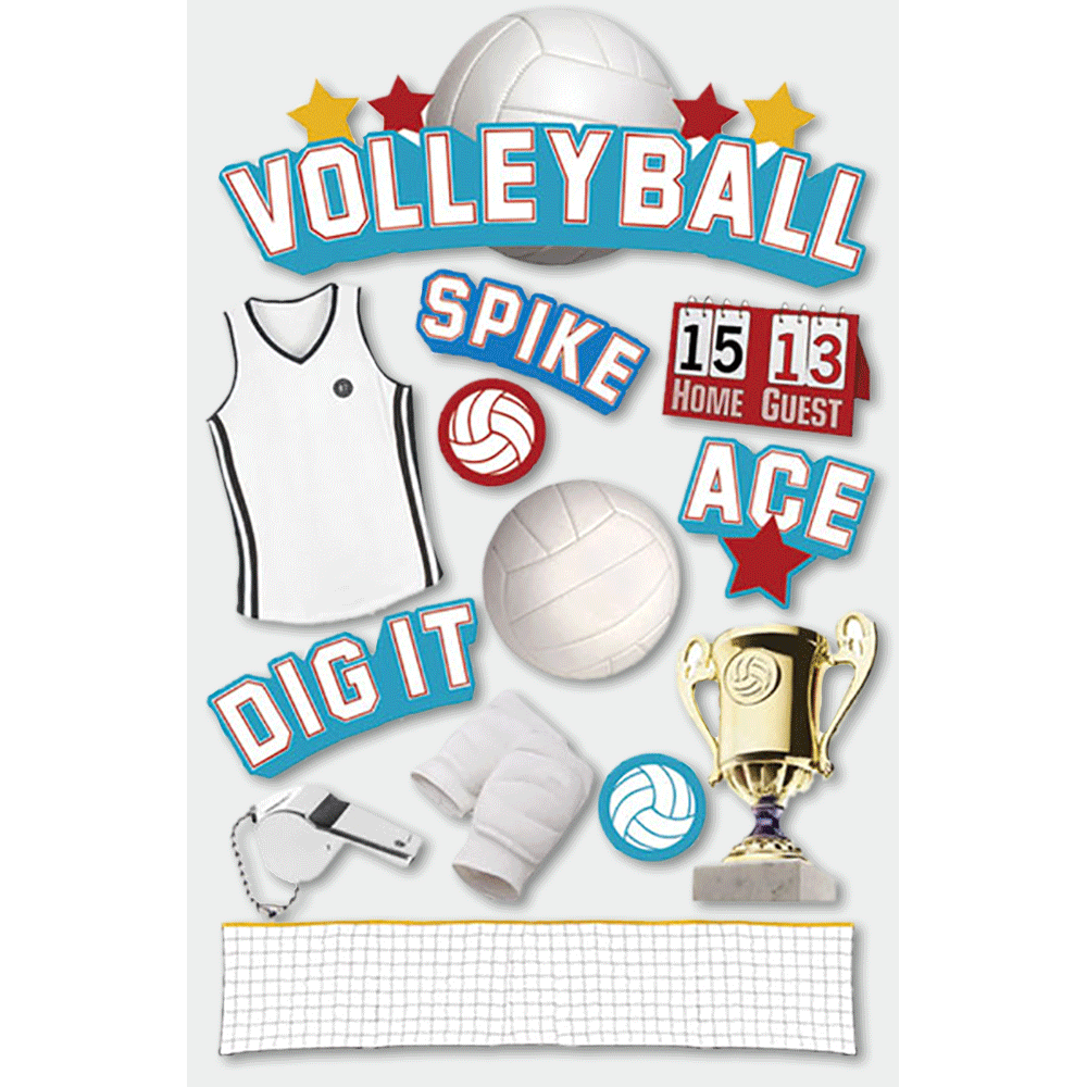  Volleyball 3-D Stickers、mySite、ghnorth
