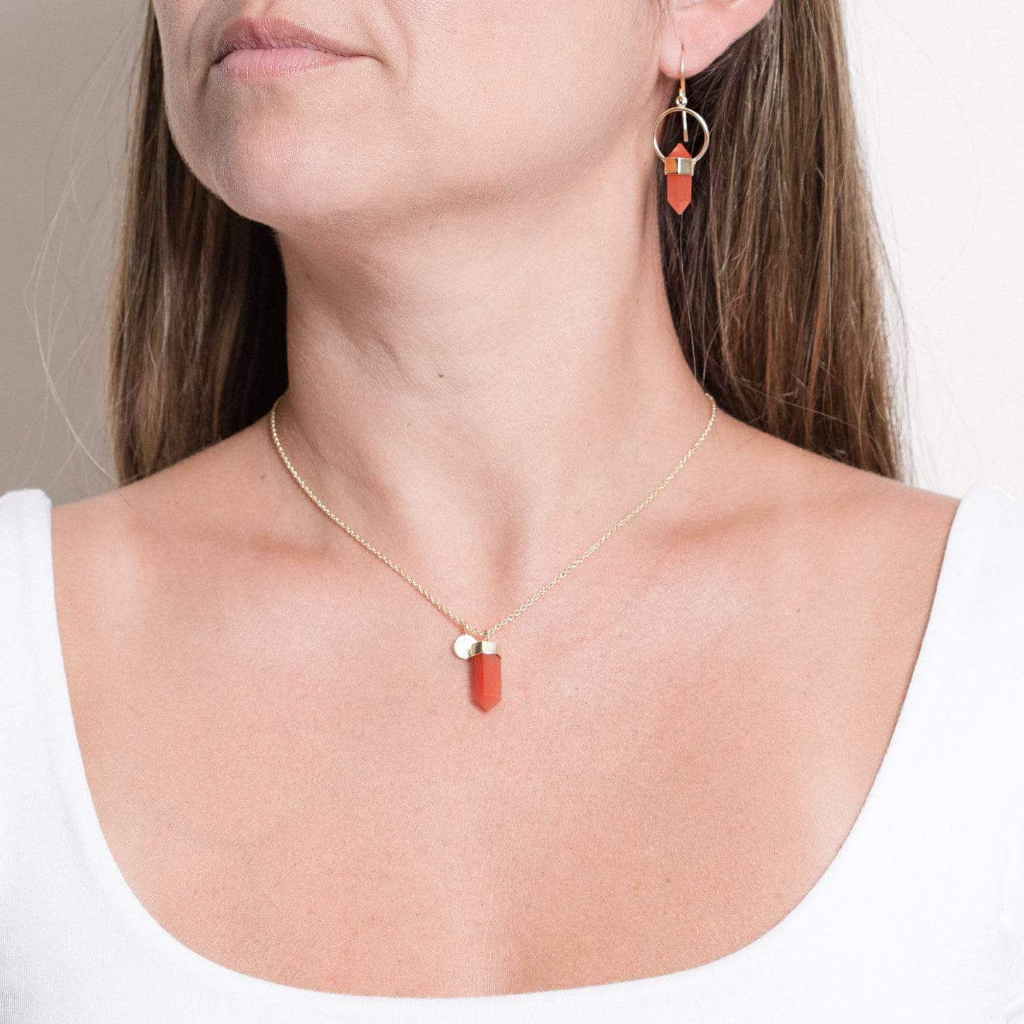 Delicate Carnelian Crystal Point Necklace、mySite、hinf8tx79