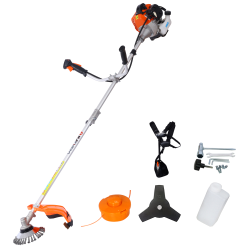 52cc Weed Wacker Gas Powered,3 in 1 Multifunction, String Trimmer, 8 inch Weed Wacker Attachments Heads,10" Metal 3T Blade,Rubber Handle , Shoulder & Strap Included, EPA Compliant、、eastwooduniform