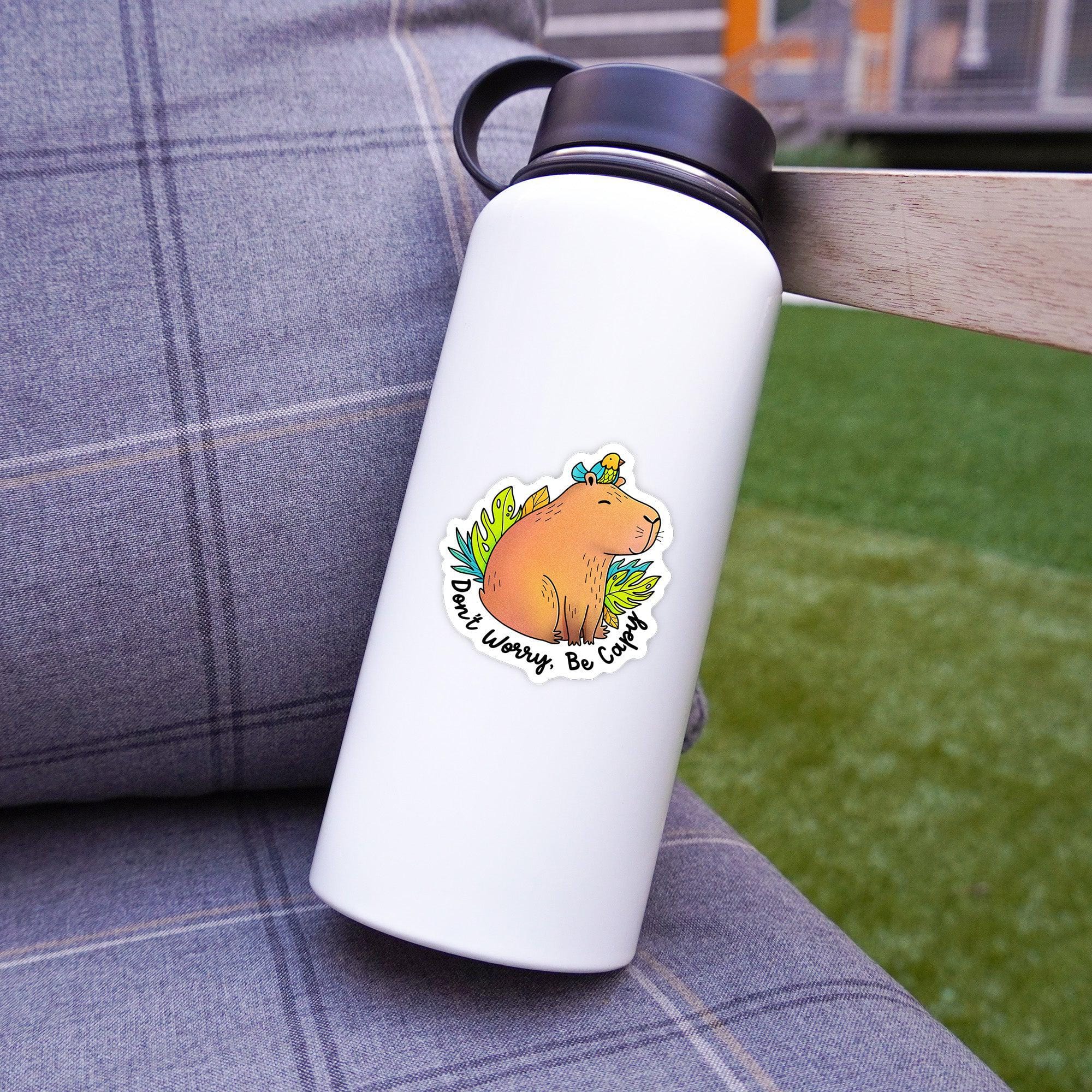 Don't Worry, Be Capy Capybara and Bird Sticker、mySite、elrpsem3k