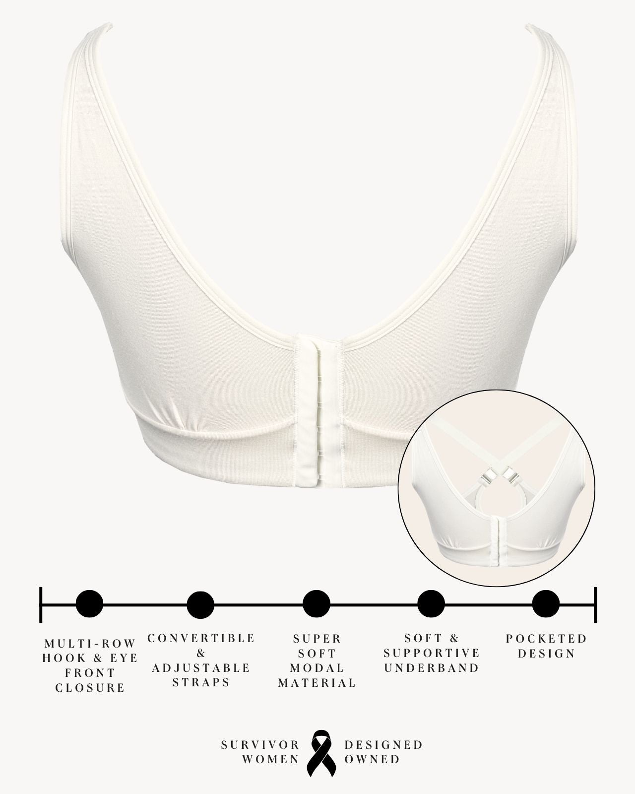 Rora Pocketed Front Closure Bra、mySite、bengalsvssteelers