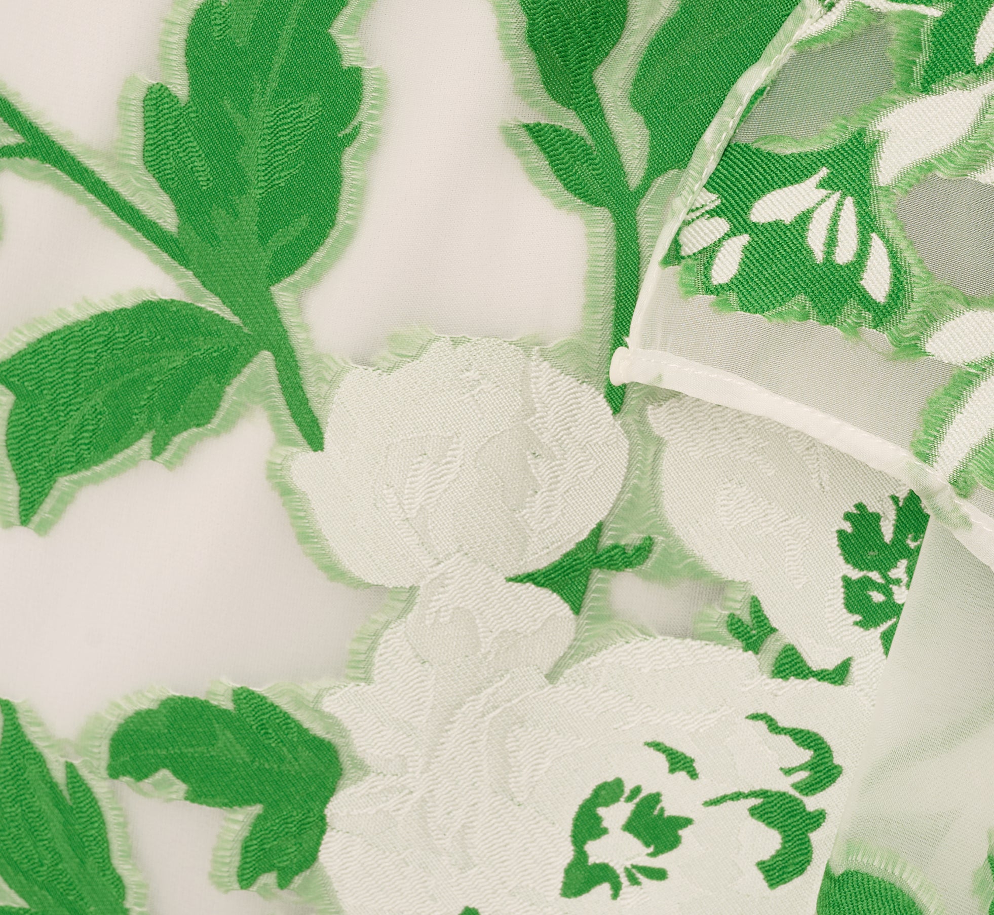 Sleeveless Organza Jacquard Mermaid Midi Dress In Green Ivory、mySite、solidvoid