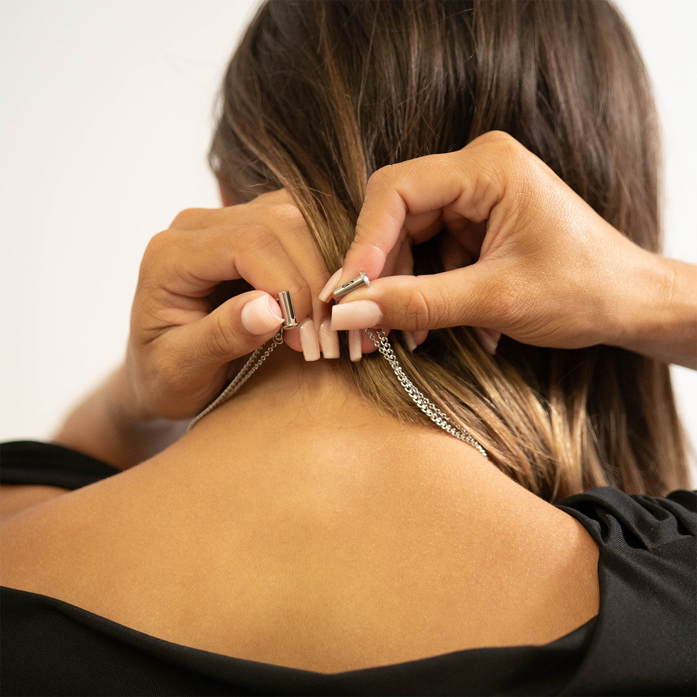 18K Gold PVD Stainless Steel 2 Row Layering Necklace Clasp / ENC0028、mySite、dreamappss