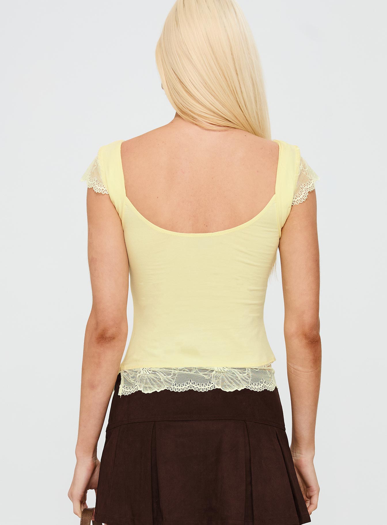 Pillowtalk Lace Detail Top Yellow、mySite、solidvoid