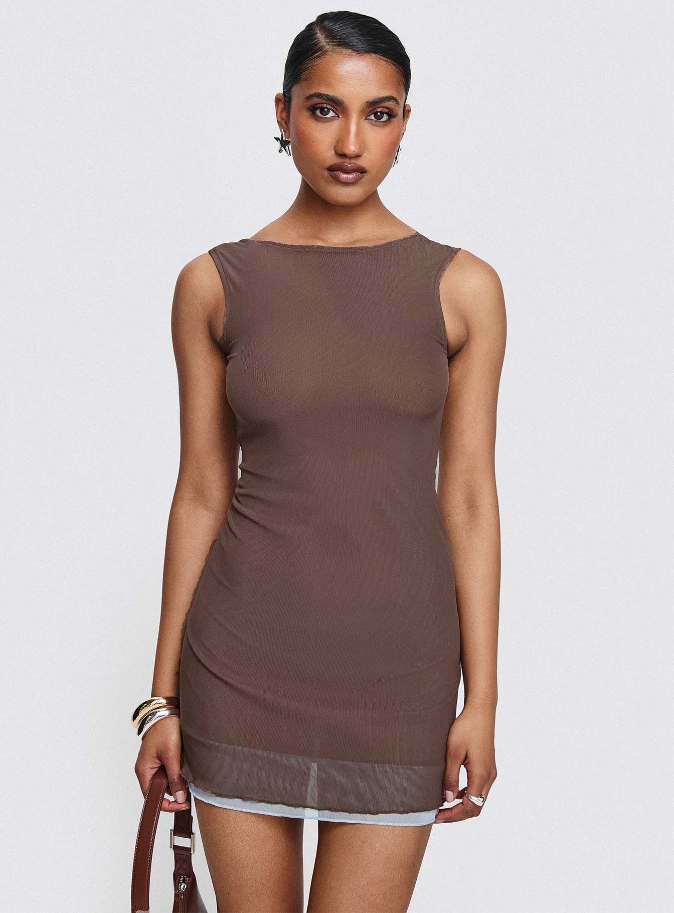 Ren Mini Dress Brown/ Blue、mySite、solidvoid