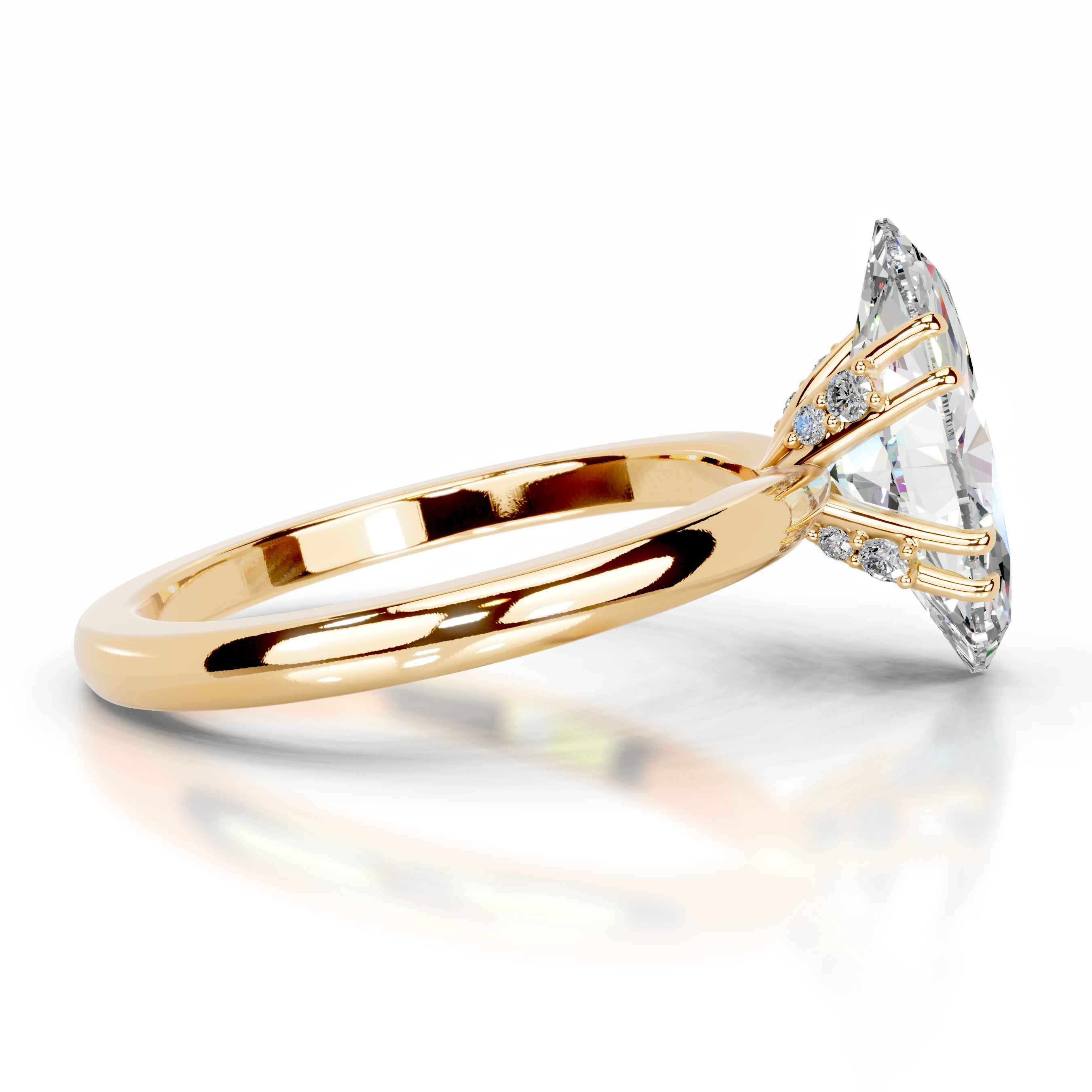 Badia Moissanite & Diamond Ring - 18K Yellow Gold、mySite、hinf8tx79