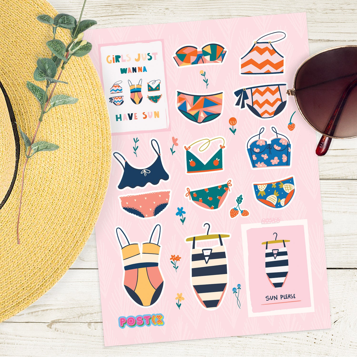  Swimwear Style A6 Sticker Sheet、mySite、ghnorth
