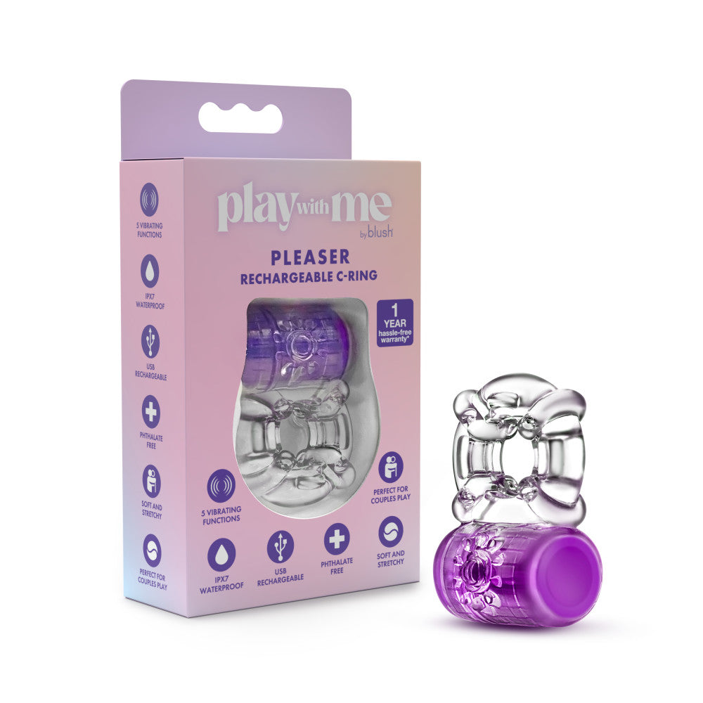 Play With Me By Blush® | Pleaser: Purple Rechargeable Vibrating Penis Ring、mySite、bottomscart