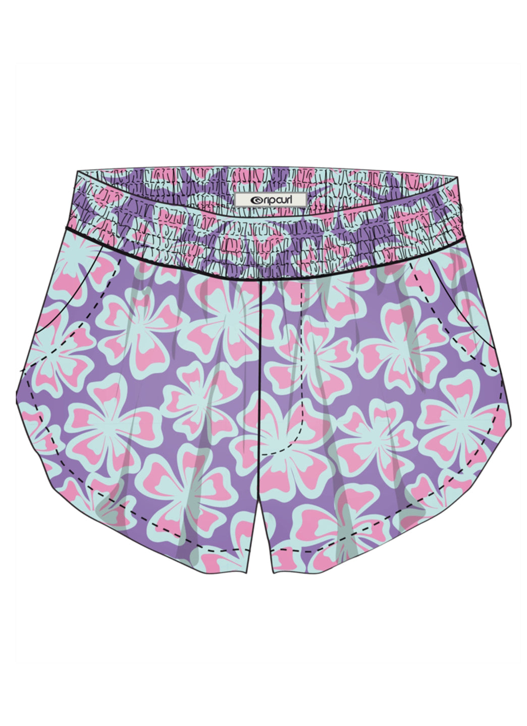 Rip Curl Girls' Neon Isles Floral Short (Big Kid)、mySite、noshort