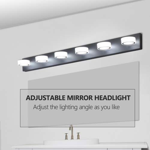 52" Modern 7-Light LED Vanity Light Fixture - Chrome Finish with Acrylic Light Shades - Energy-Efficient Bathroom Wall Sconce - Dimmable for Mirror, Shower, and Bathroom Decor、、eastwooduniform