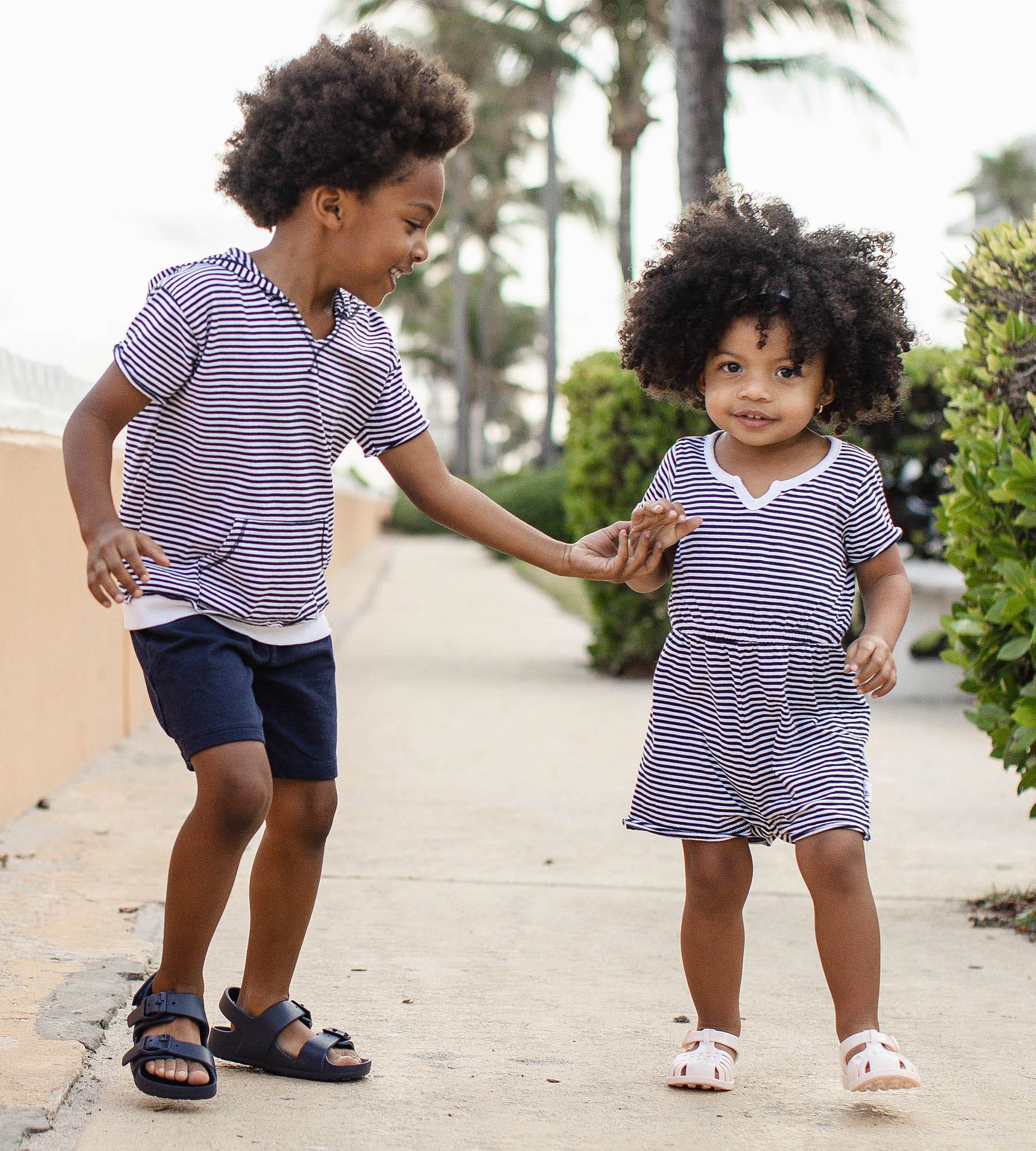 Classic Stripe Organic Boy Hooded Top & Shorts Set、mySite、g9winljtr