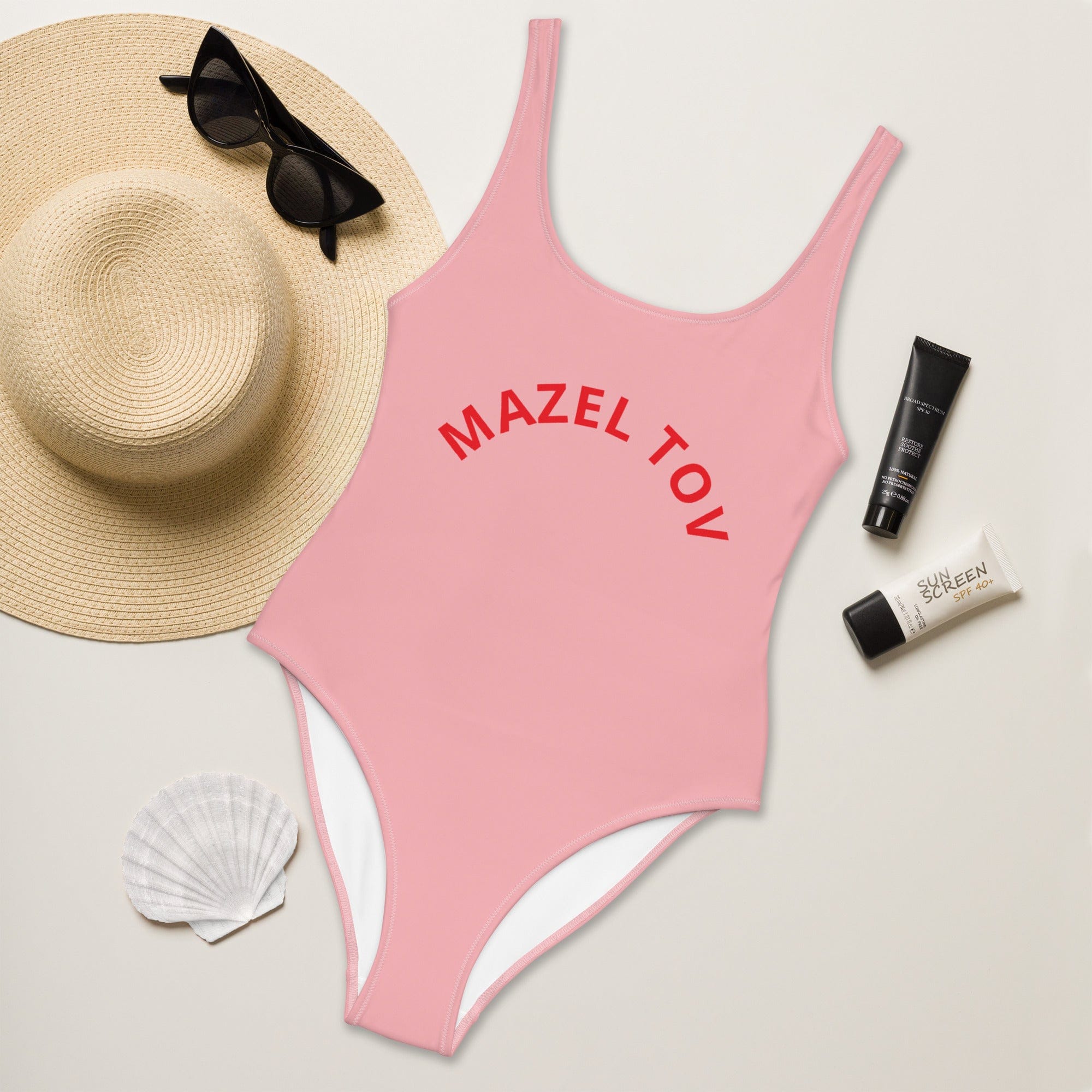 Mazel Tov One-Piece Swimsuit (Sizes XS - 3XL)、mySite、topwebapps