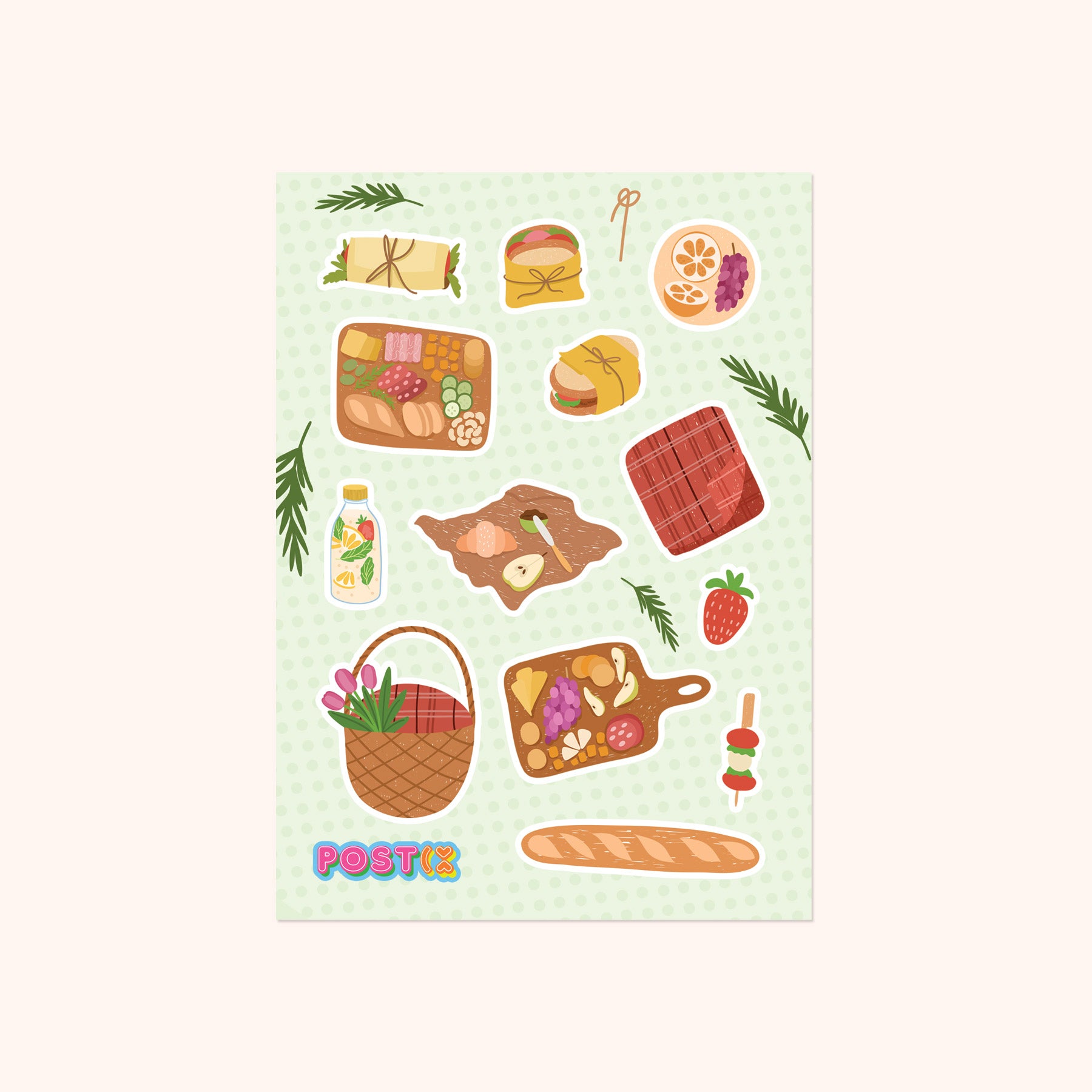  Perfect Spring Picnic A6 Sticker Sheet、mySite、ghnorth