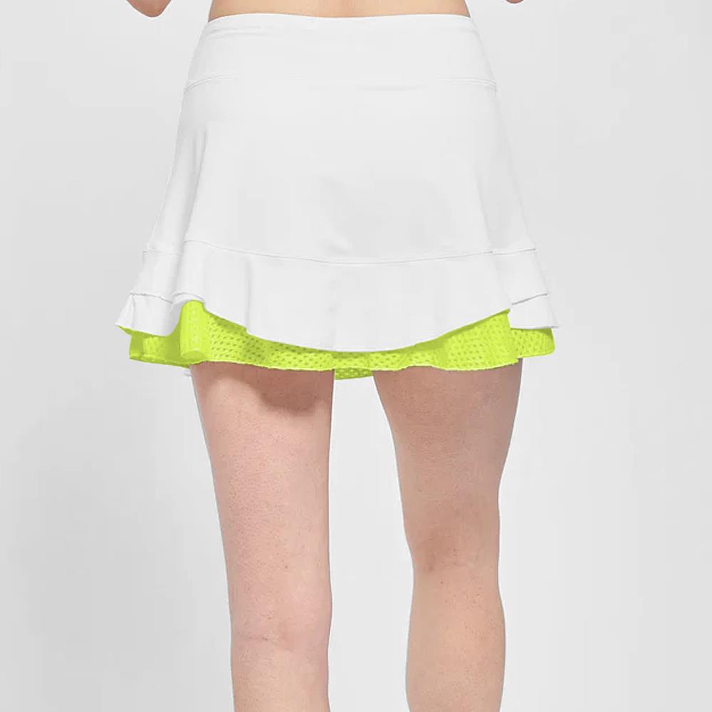 Lija Women's Time To Shine Distract 13 Skort - White/Chartreuse