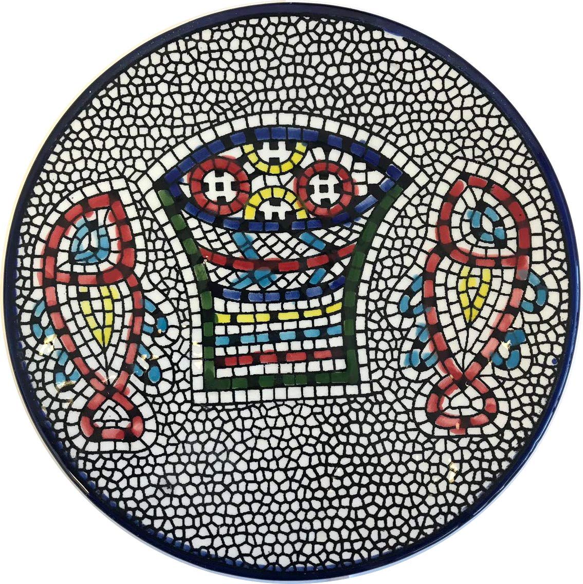 Tabgha - Miracle of Loaves and Fish Armenian ceramic plate - Medium III (5.2 inches or 13cm) - - Asfour Outlet Trademark、mySite、topwebapps