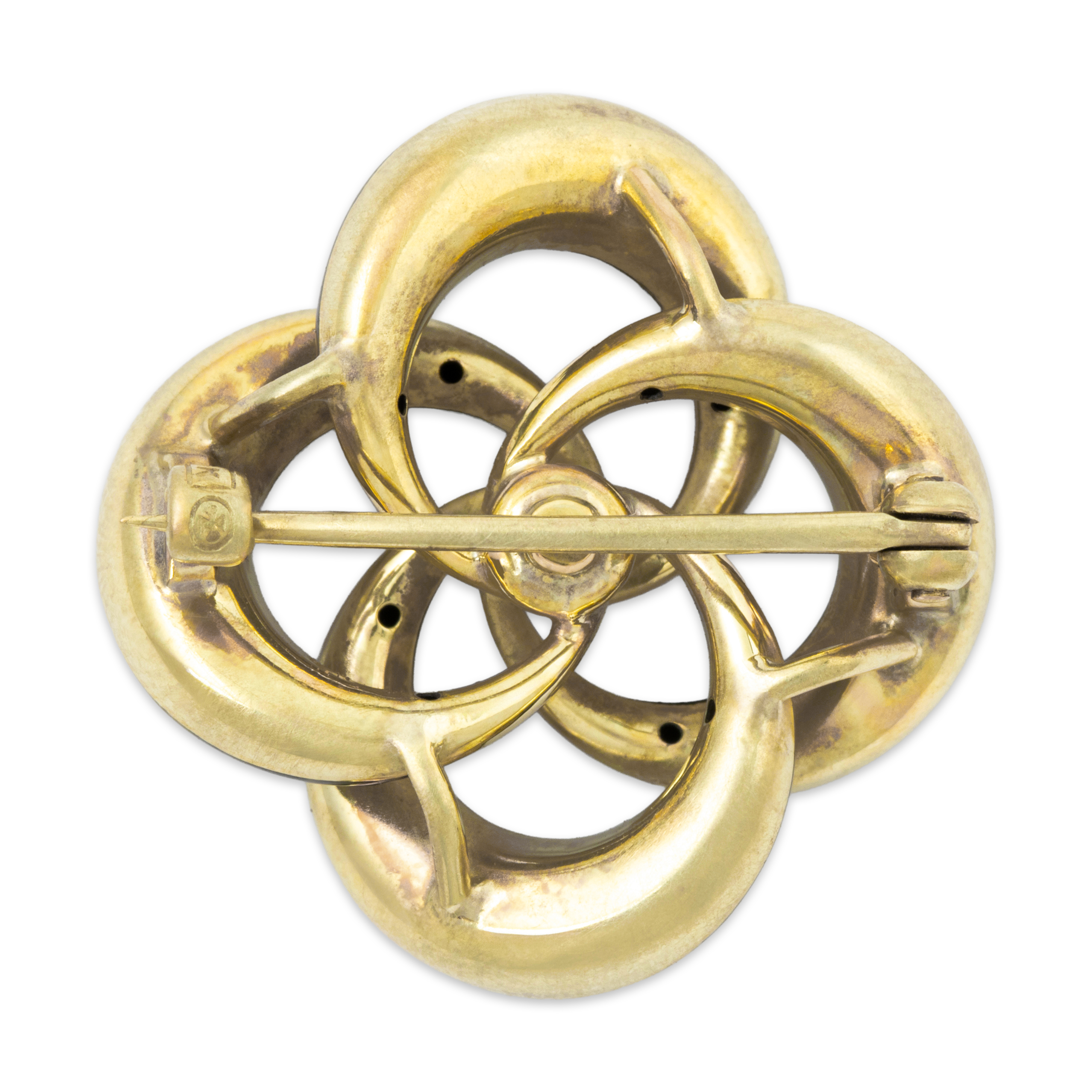 Antique Victorian 14k Yellow Gold Enamel Pearl Celestial Swirl Brooch / Pin、mySite、hinf8tx79