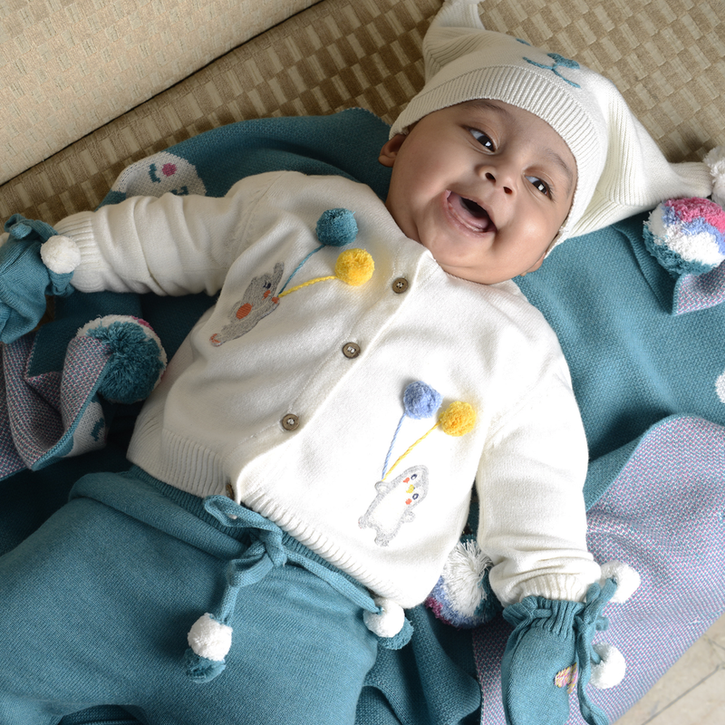 Cotton Balloon Sweater For Kids | Printed | Cream、mySite、camillekostekn