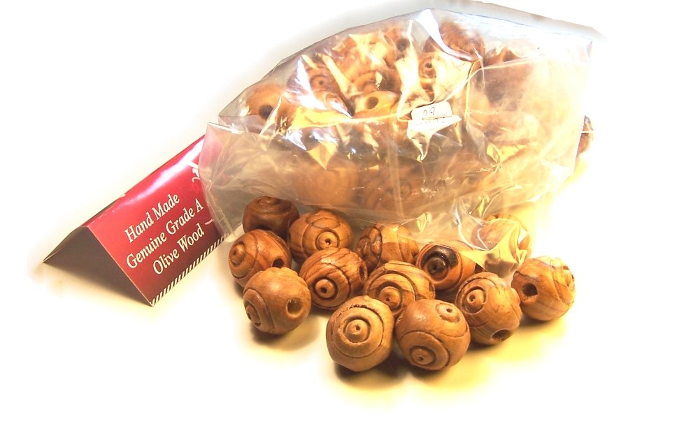 20mm Carved Rosary Olive Wood Beads (60 Beads) - Bethlehem Olive Wood、mySite、topwebapps