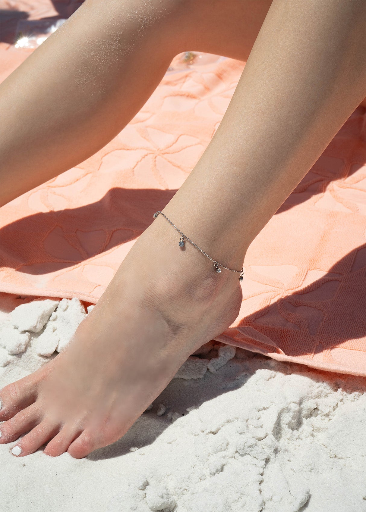 18K Gold PVD Stainless Steel Stone Anklet / BRJ1029、mySite、dreamappss