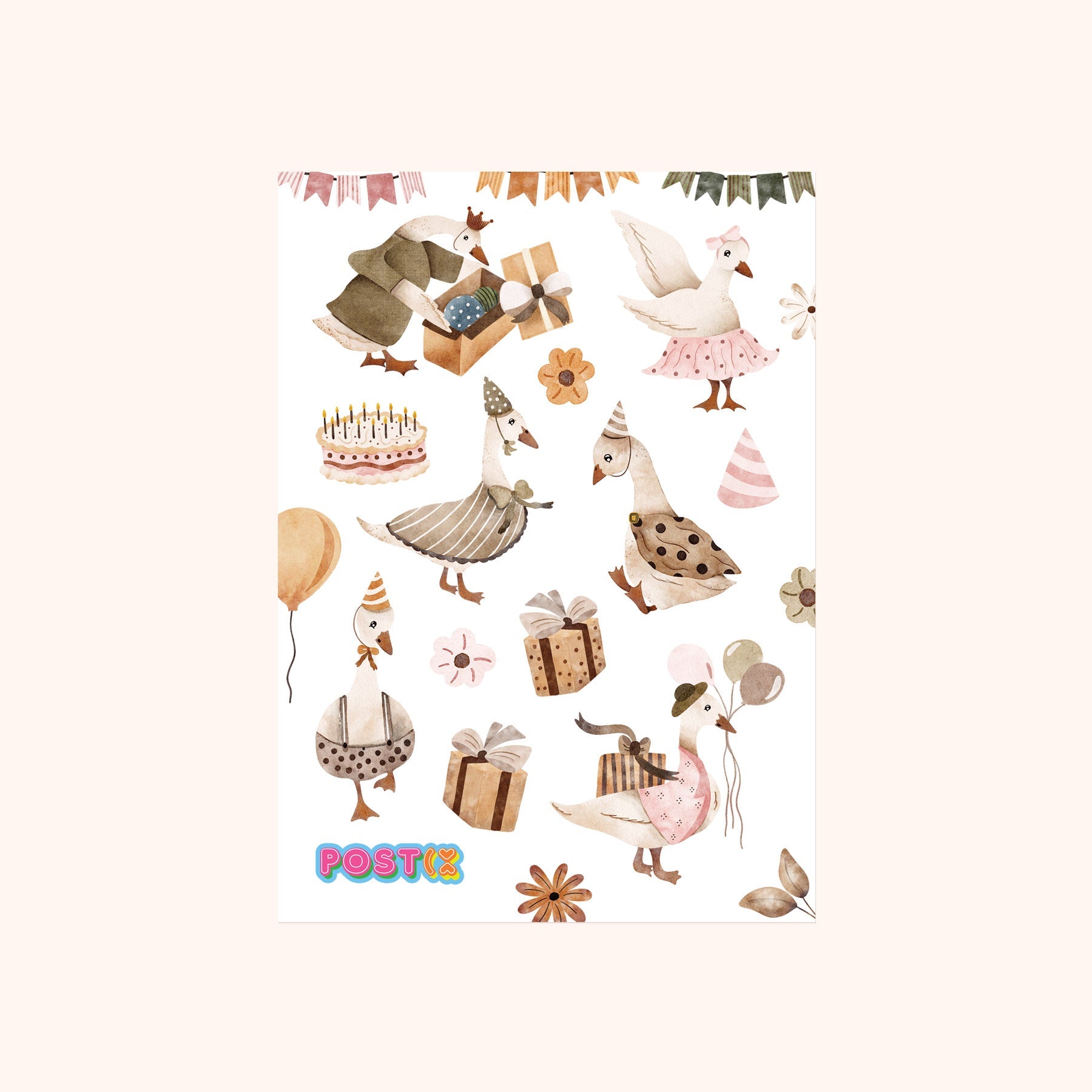  Geese Gathering Washi Sticker Sheet、mySite、ghnorth