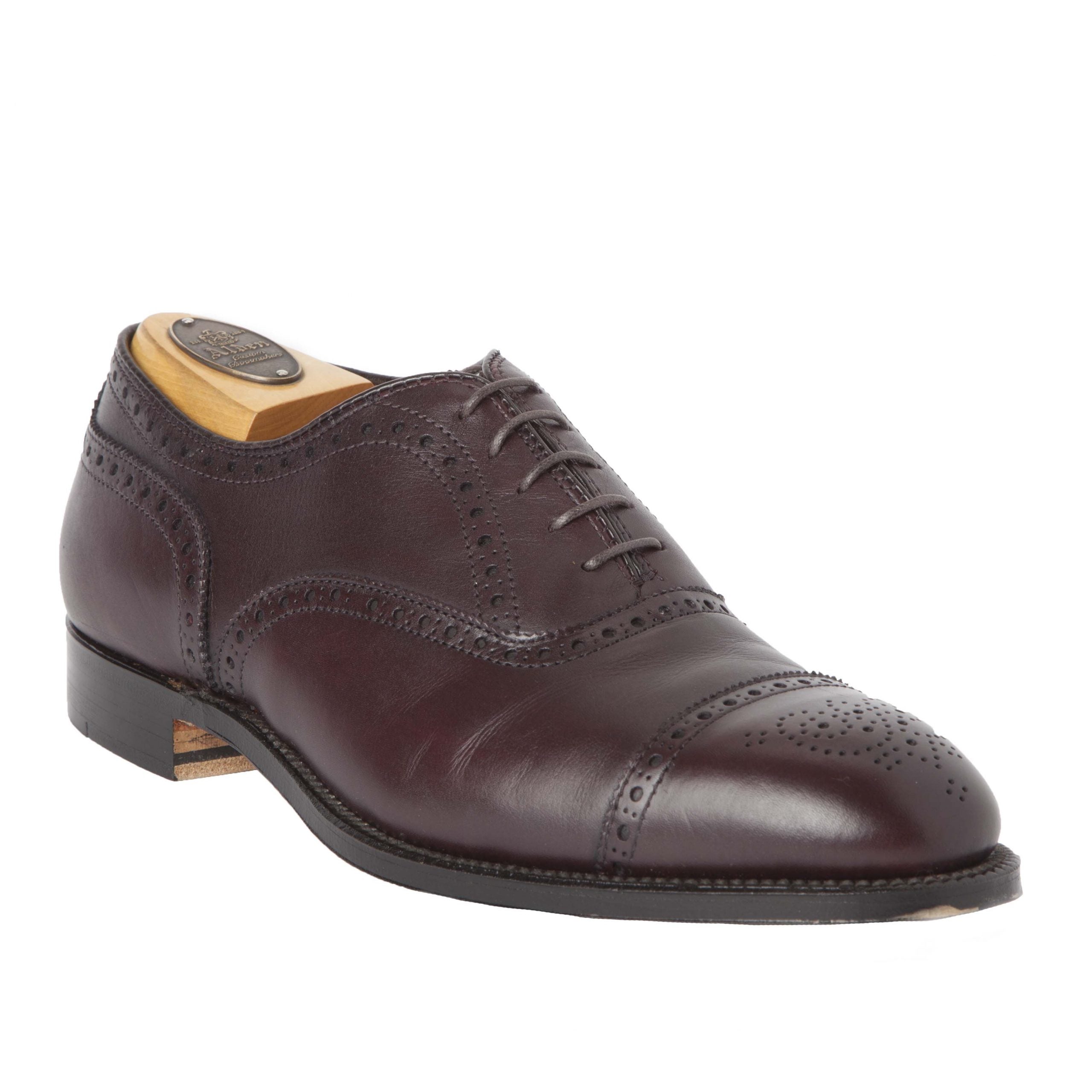  Medallion Cap Toe Bal in Burgundy Calfskin、mySite、preschool7hills