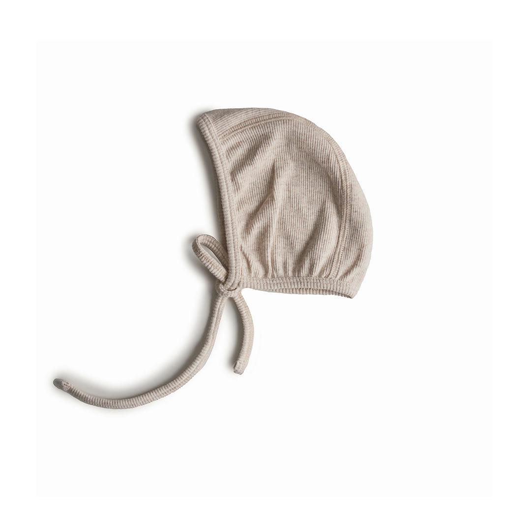  Mushie Ribbed Baby Bonnet - Beige Melange、mySite、merchandisen
