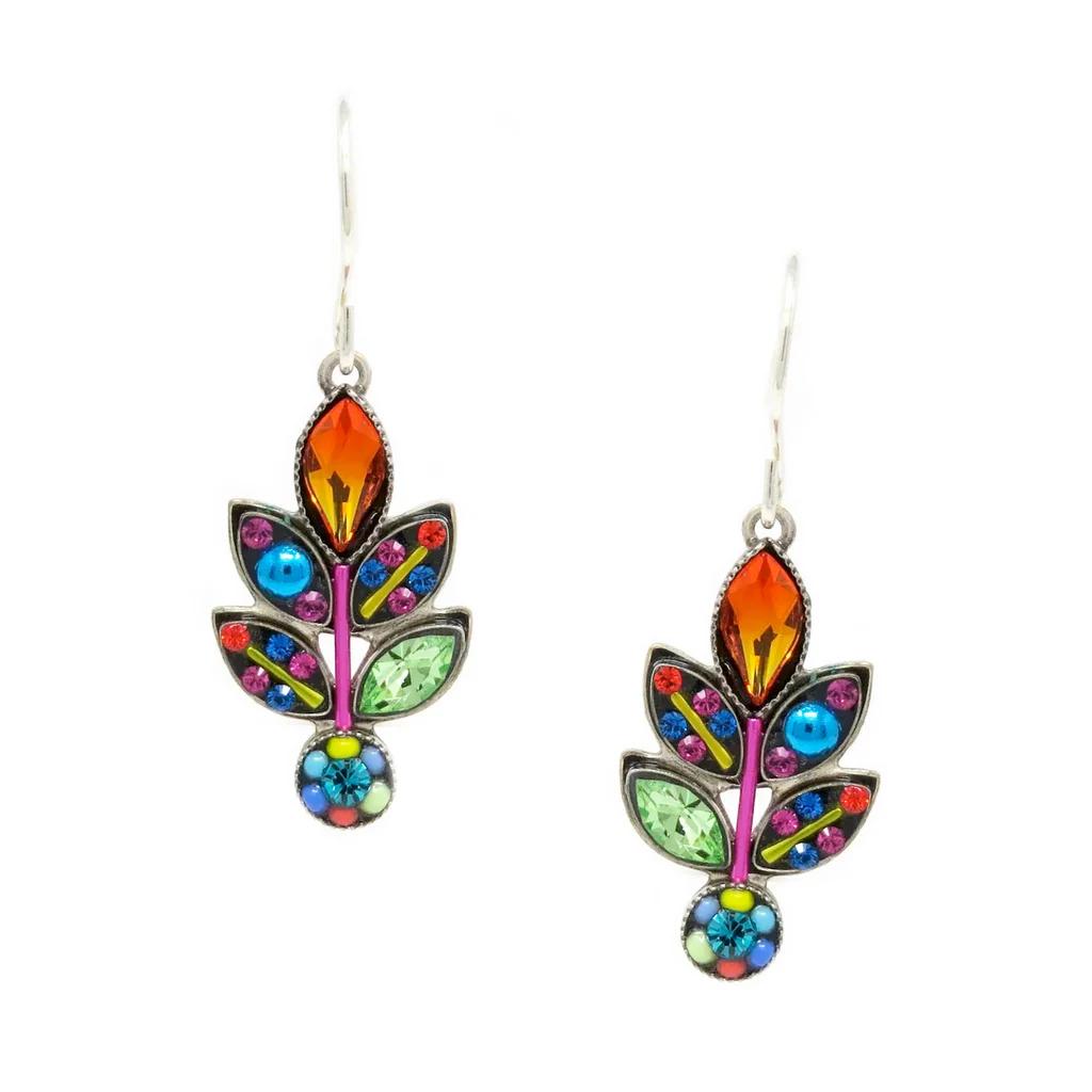 Multi Color Botanical Large Leaf Earrings、mySite、g9winljtr