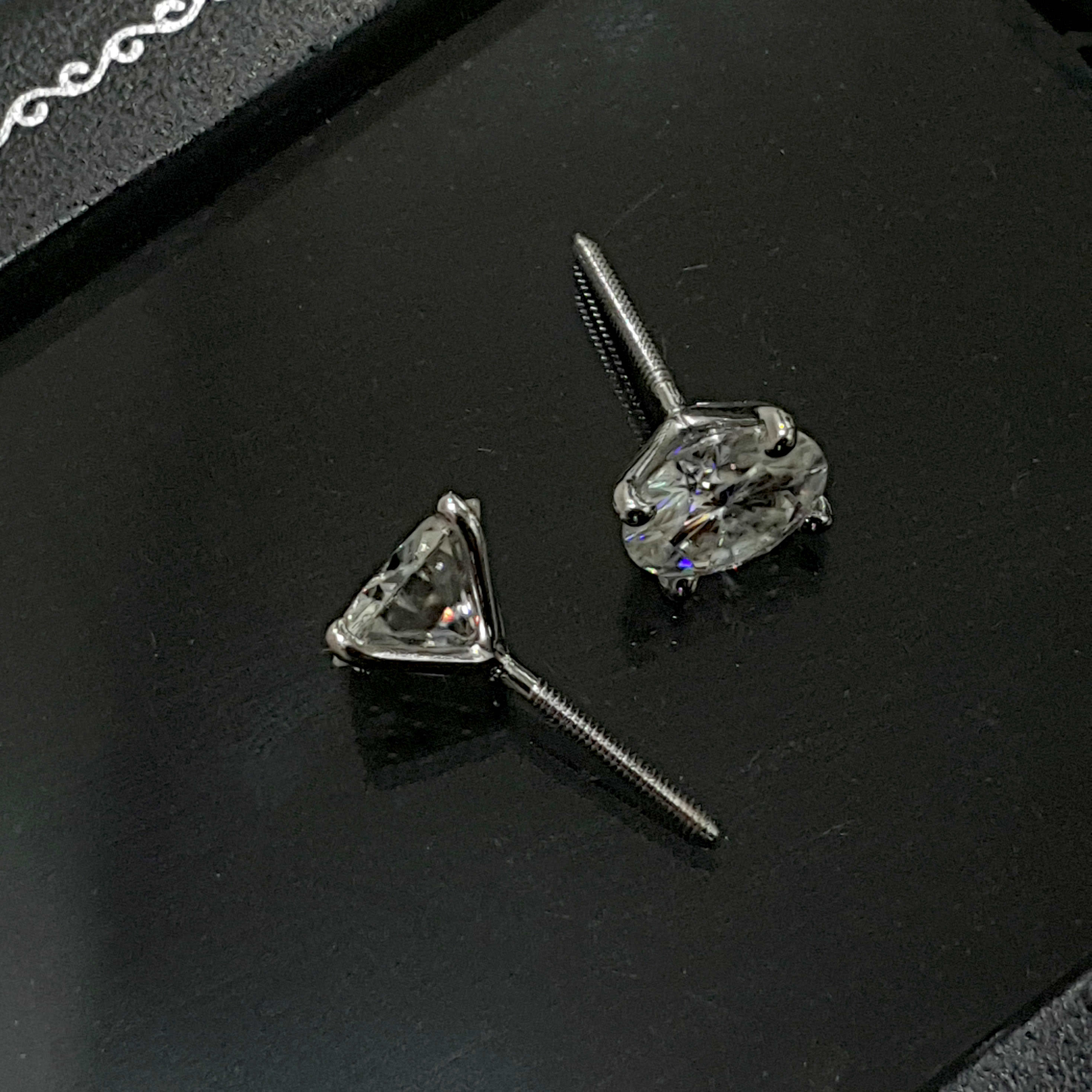 Allen Moissanite Earrings (3 Carat) -14K White Gold、mySite、hinf8tx79