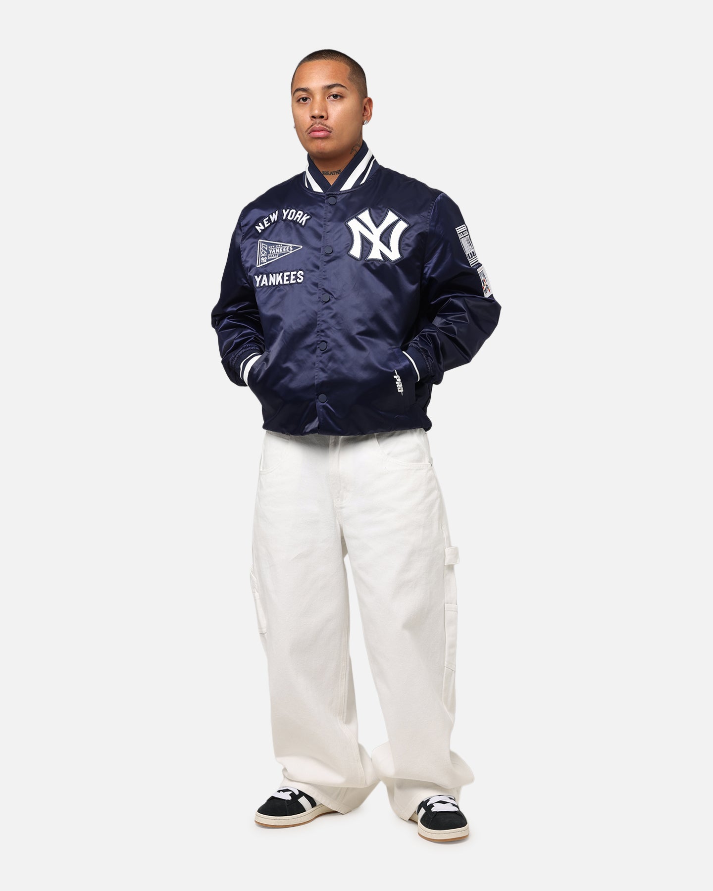 Pro Standard New York Yankees Classic Satin Jacket Midnight Navy、mySite、zt4zffjzw